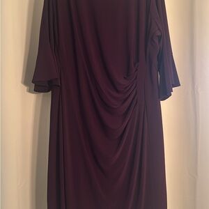 Anne Klein Deep Purple Long Sleeve Dress